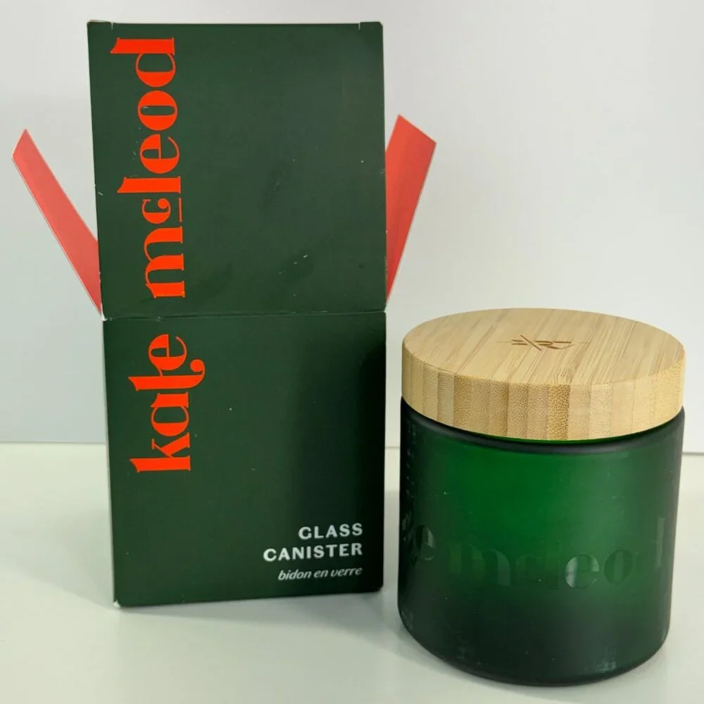 Kate McLeod Glass Canister with Bamboo Lid – Brand New